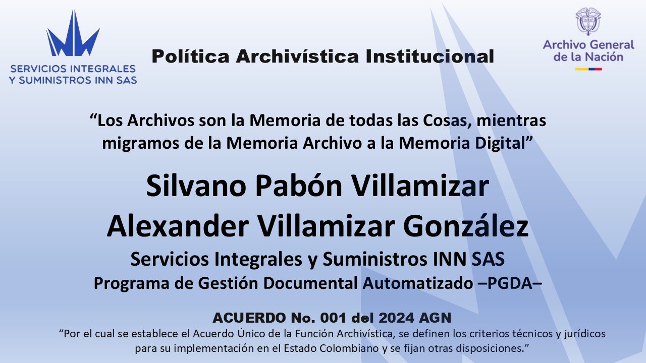 Política Archivística Institucional
